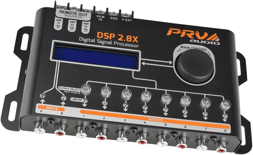 PRV AUDIO Car Audio DSP 2.8X Digital Crossover and Equalizer 8 Channel