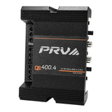 PRV Audio QS400.4 2 Ohm Mini Compact 4 Channel Car Audio Amplifier 4 x 100 Watts RMS at 2 Ohm - Stereo 12 Volts Amp Class D Full Range Bridgeable