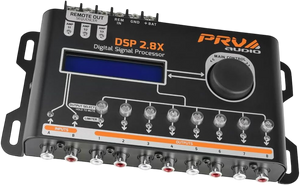 PRV AUDIO Car Audio DSP 2.8X Digital Crossover and Equalizer 8 Channel Full Digital Signal Audio Processor DSP with Sequencer Remote Relay