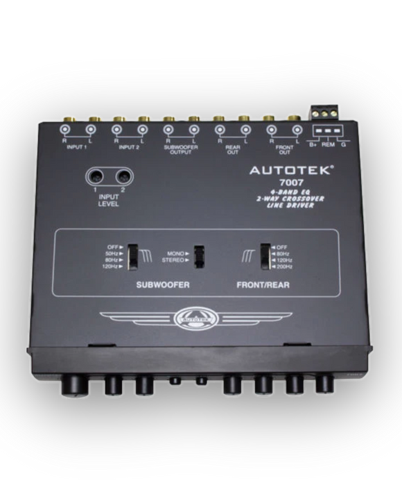 AUTOTEK 7007 4-Band 1/2-DIN Car Audio Stereo Equalizer With Subwoofer control